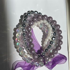 Multi Purple Color Pearl Bracelets